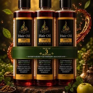 Premium Herbal Hair Oil - 3 Bottles (Treatment Pack)